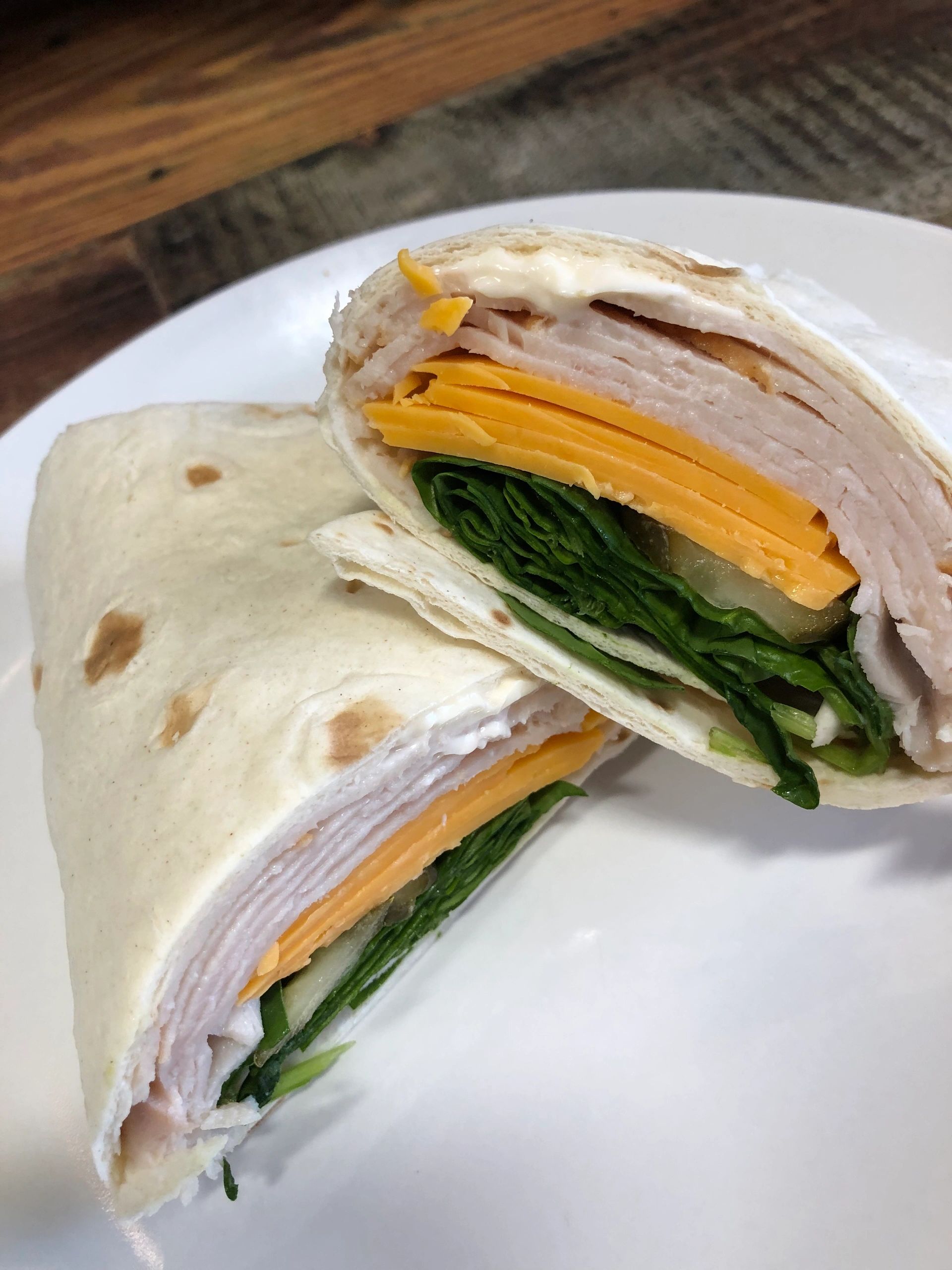 Turkey cheese sandwich wrap